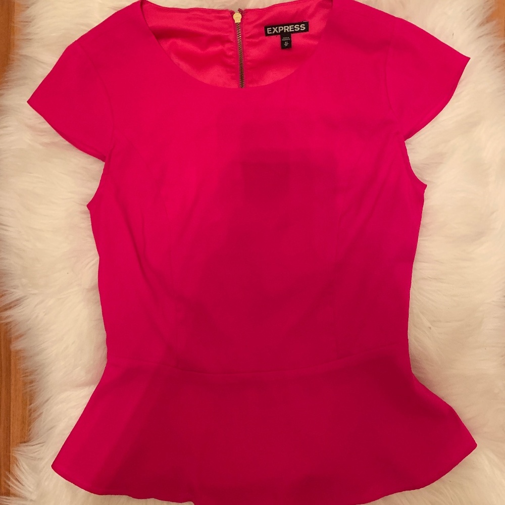 express pink peplum top